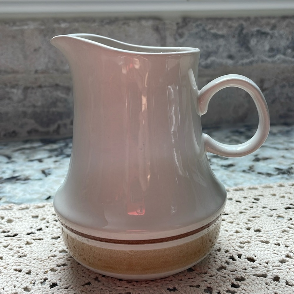 JAPAN Vintage Hand Decorated Stoneware Water Colors Hearthside Creamer